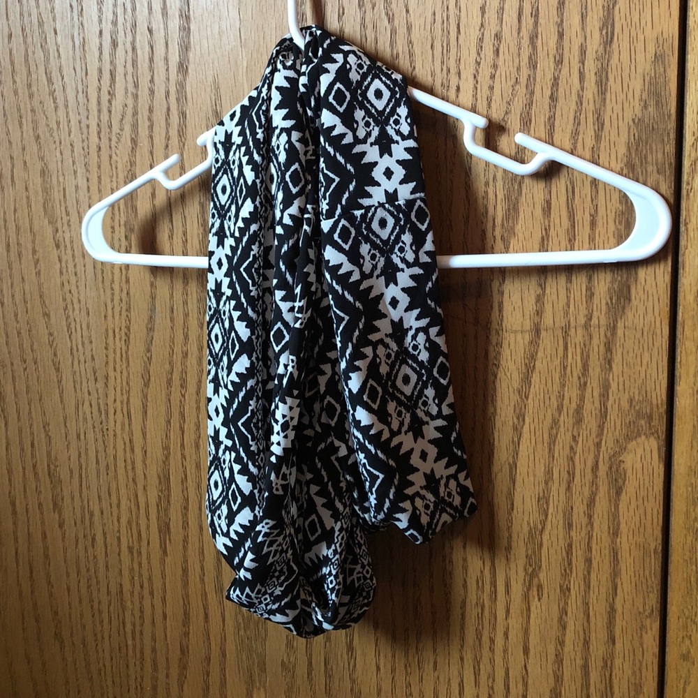 Black and white tribal print scarf